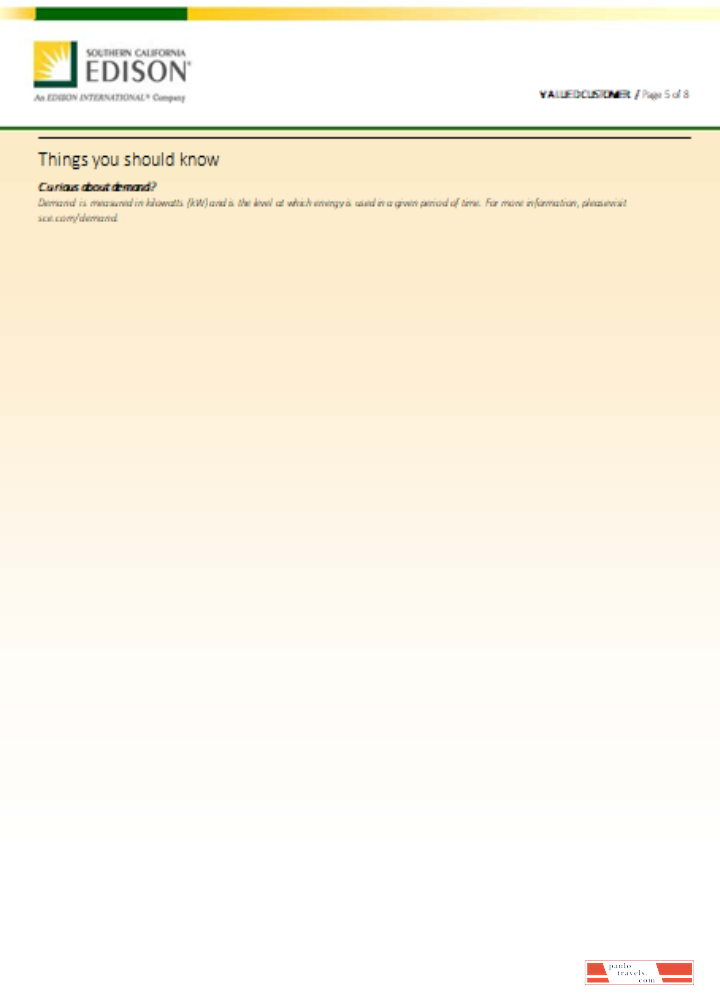 Southern California EDISON utility business bill, page 5, SCR PSD template